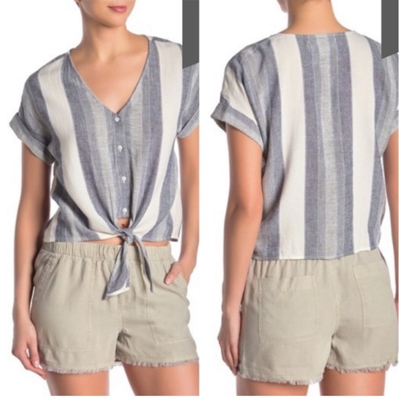 ⭐️ Cloth & Stone Front Tie Short Sleeve Tee SMALL - Picture 4 of 13